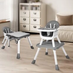 Baby High Chair 8-In-1 Removable Seat And Trays Eat Play Learn Table