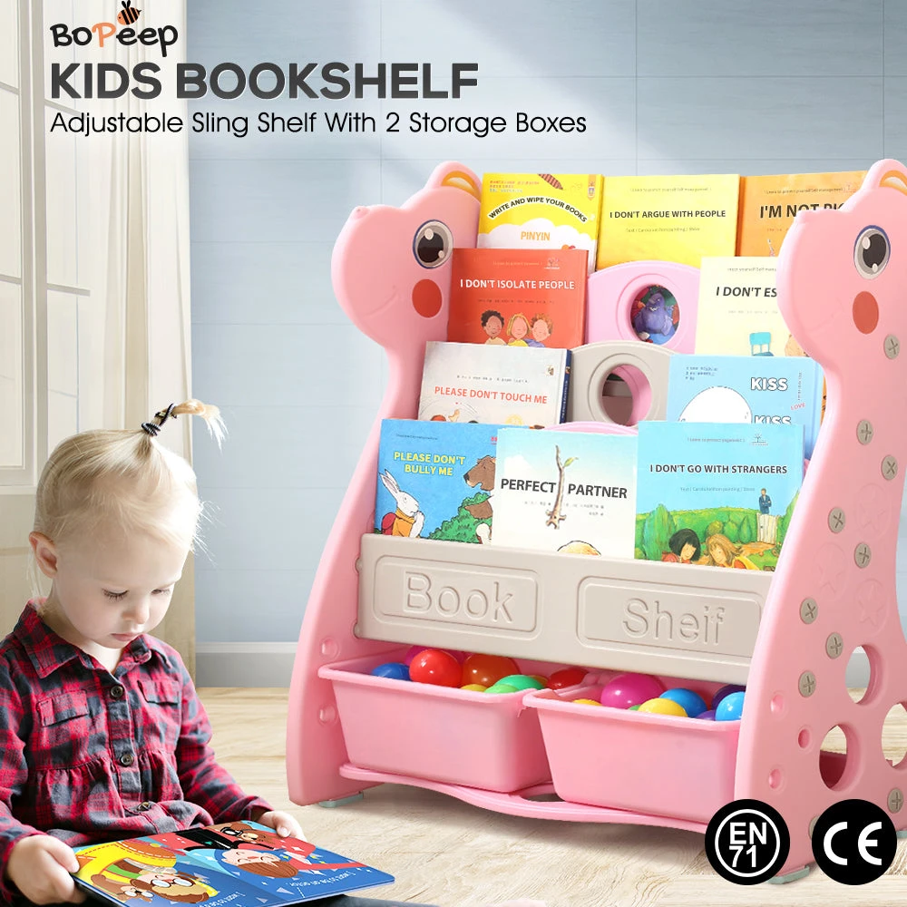 Kids Bookshelf Bookcase Magazine Rack Organiser Shelf Children Pink 5 Kids Bookshelf Bookcase Magazine Rack Organiser Shelf Children Pink - Image 3