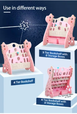 Kids Bookshelf Bookcase Magazine Rack Organiser Shelf Children Pink 18 Kids Bookshelf Bookcase Magazine Rack Organiser Shelf Children Pink -Baby Products Shop BO1017 PK 02