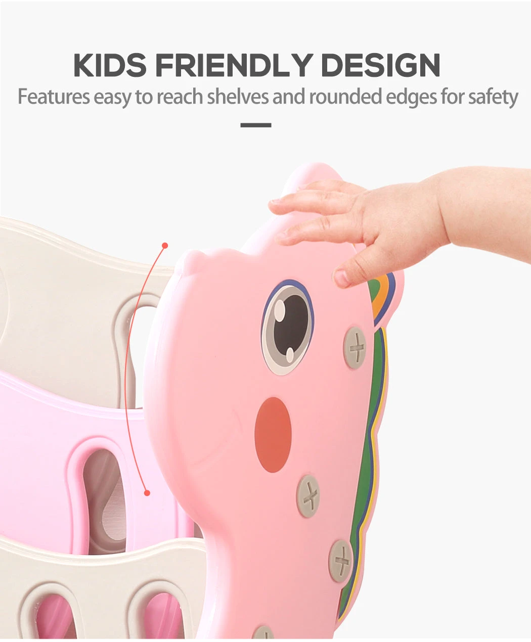 Kids Bookshelf Bookcase Magazine Rack Organiser Shelf Children Pink 11 Kids Bookshelf Bookcase Magazine Rack Organiser Shelf Children Pink - Image 9