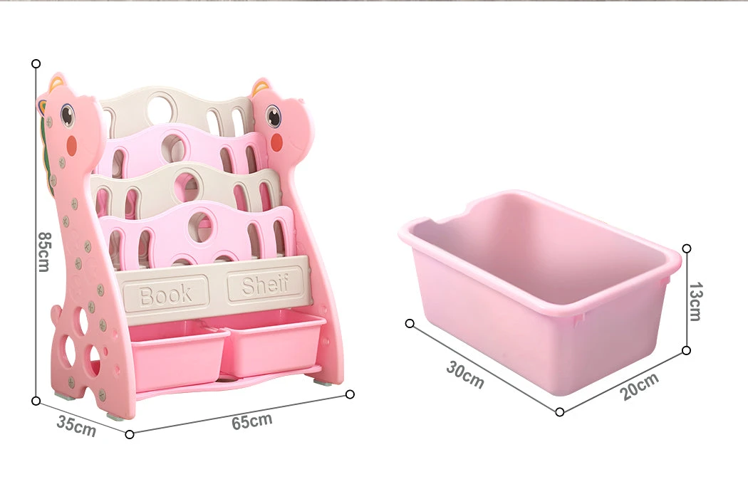 Kids Bookshelf Bookcase Magazine Rack Organiser Shelf Children Pink 4 Kids Bookshelf Bookcase Magazine Rack Organiser Shelf Children Pink - Image 2