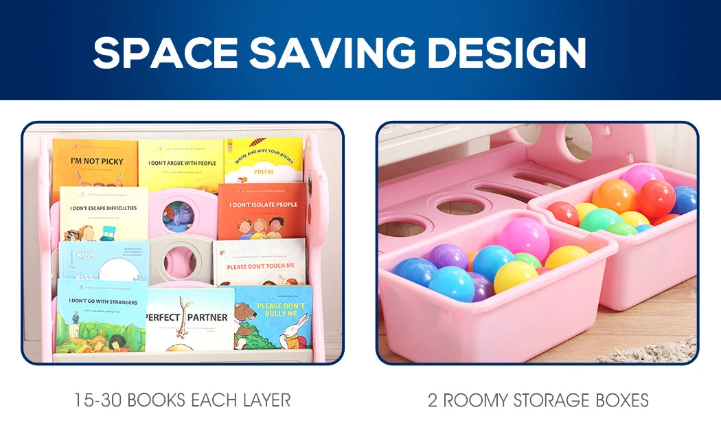 Kids Bookshelf Bookcase Magazine Rack Organiser Shelf Children Pink 9 Kids Bookshelf Bookcase Magazine Rack Organiser Shelf Children Pink - Image 7