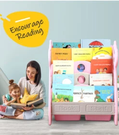 Kids Bookshelf Bookcase Magazine Rack Organiser Shelf Children Pink 22 Kids Bookshelf Bookcase Magazine Rack Organiser Shelf Children Pink -Baby Products Shop BO1017 PK 28 E6 94 B9 29 08