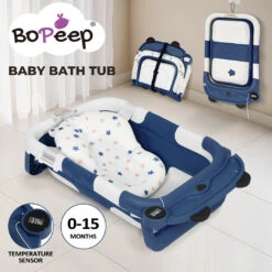 Foldable Baby Bathtub – With Thermometer & Cushion -Baby Products Shop HP df351ad8 3c5b 42fd a131 c9d477c5b2ce
