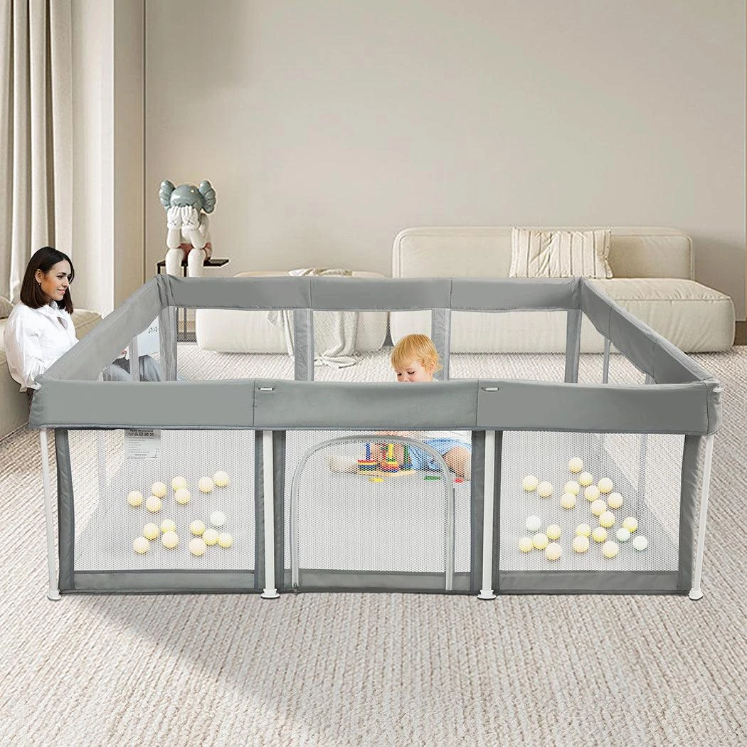 Kids Playpen Pop-up Foldable Baby Safety Mesh Fence Toddler Play Center 3 Kids Playpen Pop-up Foldable Baby Safety Mesh Fence Toddler Play Center