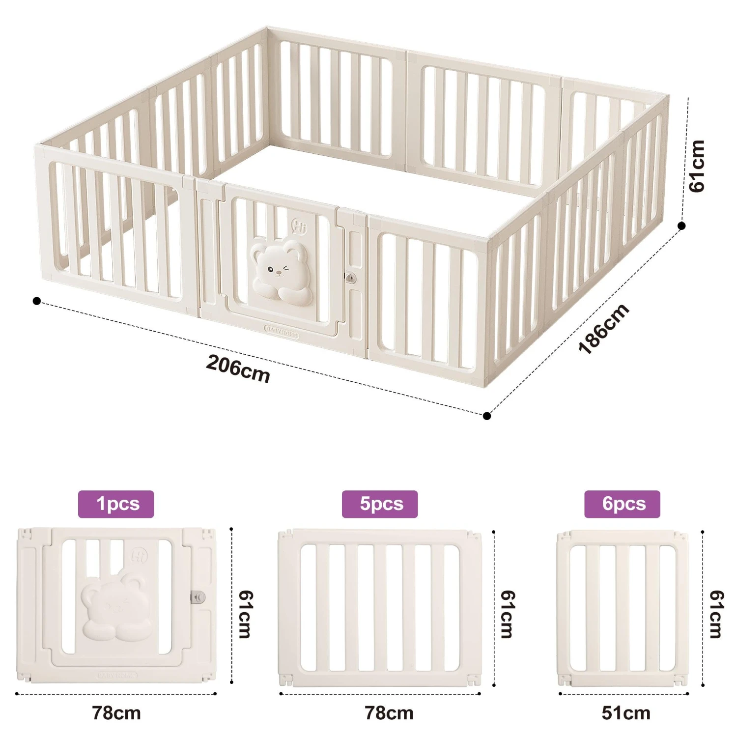 Kids Playpen Baby Safety Gate With Lock Toddler Play Game Toy 7 Kids Playpen Baby Safety Gate With Lock Toddler Play Game Toy - Image 5