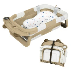 Foldable Baby Bathtub – With Thermometer & Cushion