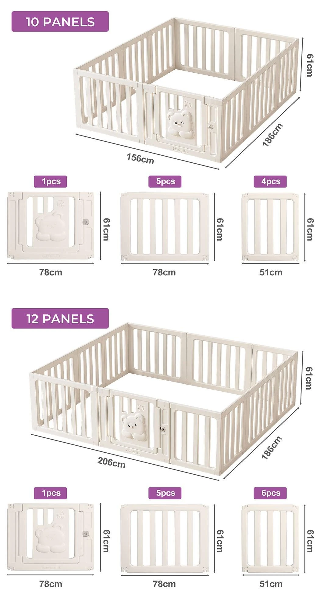 Kids Playpen Baby Safety Gate With Lock Toddler Play Game Toy 18 Kids Playpen Baby Safety Gate With Lock Toddler Play Game Toy - Image 16