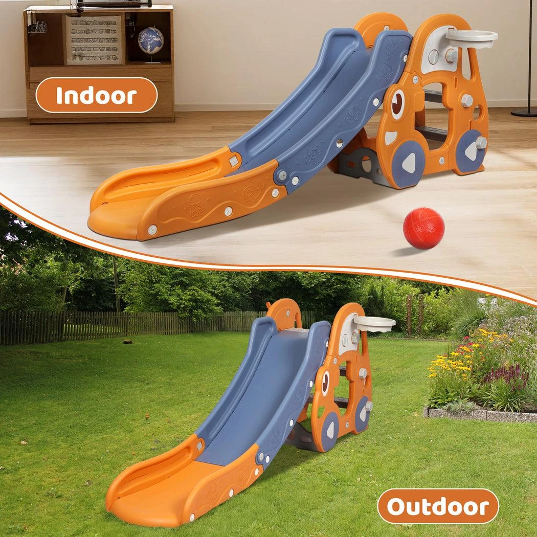 Kid Slide Set Basketball Hoop Indoor Outdoor Playground Activity Center 9 Kid Slide Set Basketball Hoop Indoor Outdoor Playground Activity Center - Image 7