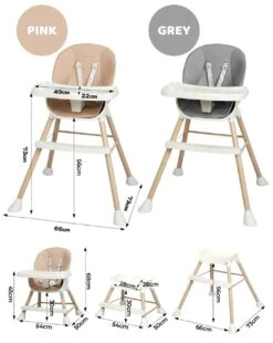 Baby High Chair 6-In-1 Removable Seat And Trays Adjustable Height Eating -Baby Products Shop WP01 1 137534d7 74e0 418f b694 2b2cc2964651