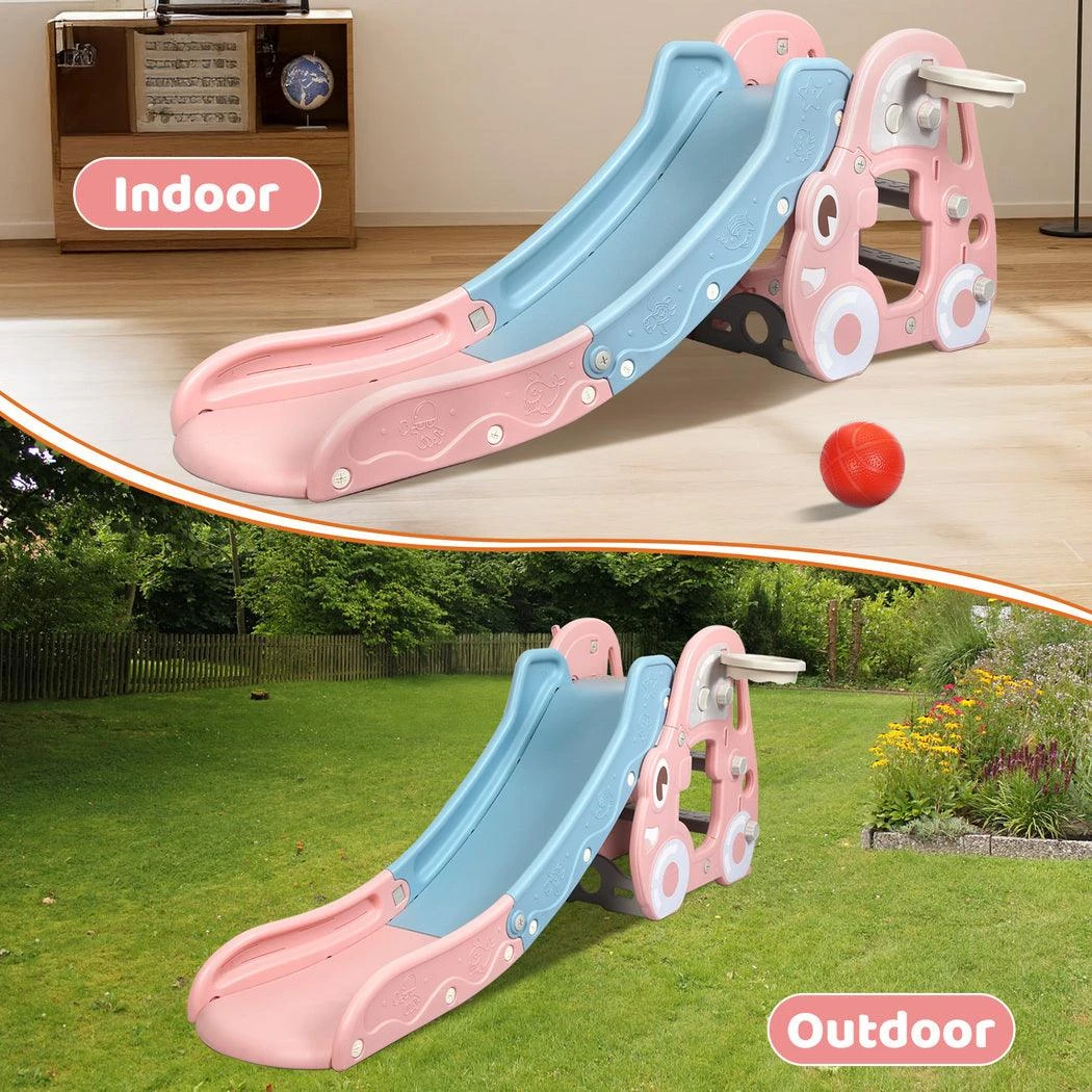 Kid Slide Set Basketball Hoop Indoor Outdoor Playground Activity Center 8 Kid Slide Set Basketball Hoop Indoor Outdoor Playground Activity Center - Image 6