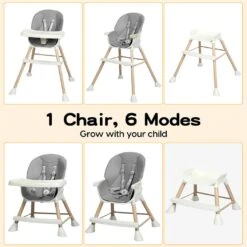 Baby High Chair 6-In-1 Removable Seat And Trays Adjustable Height Eating -Baby Products Shop WP02 6ad2394c 79ed 445a aaba e1dcfe550d8e