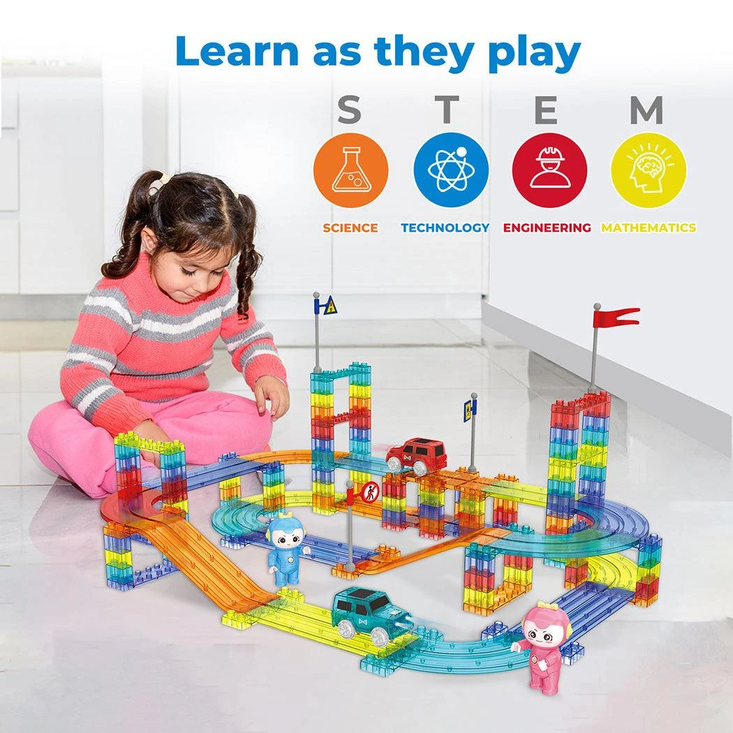 Kids Magnetic Tiles Blocks Railcar Building Educational Toys Children Gift Play 18 Kids Magnetic Tiles Blocks Railcar Building Educational Toys Children Gift Play - Image 16