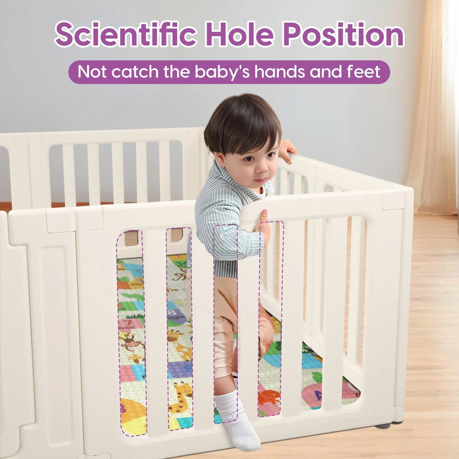 Kids Playpen Baby Safety Gate With Lock Toddler Play Game Toy 13 Kids Playpen Baby Safety Gate With Lock Toddler Play Game Toy - Image 11