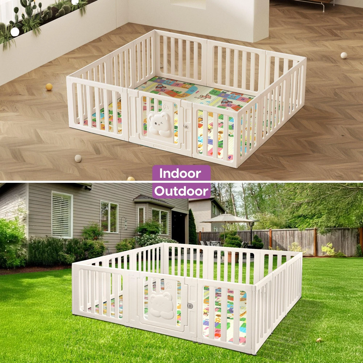 Kids Playpen Baby Safety Gate With Lock Toddler Play Game Toy 20 Kids Playpen Baby Safety Gate With Lock Toddler Play Game Toy - Image 18