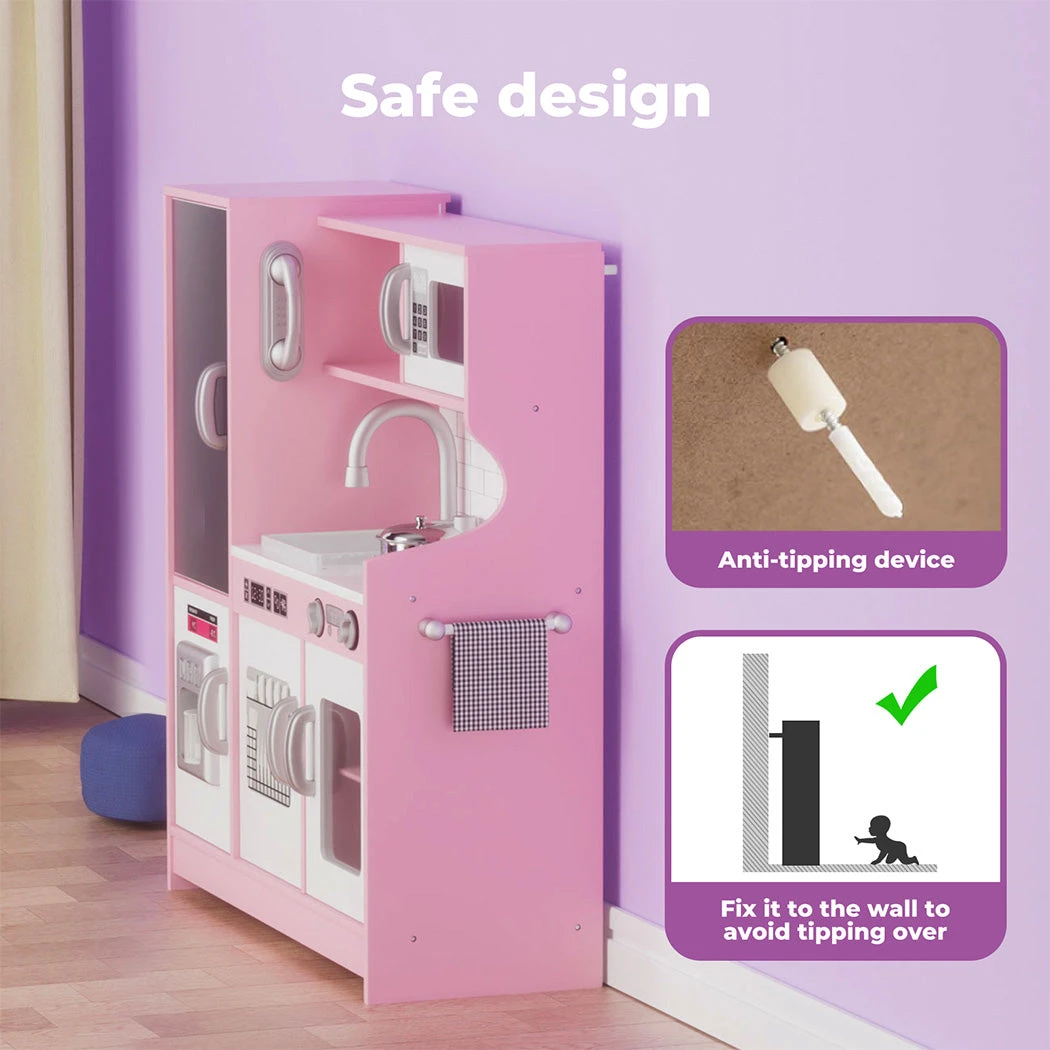 Kids Kitchen Set Wooden Pretend Play Cooking Toys Playset Oven Children 8 Kids Kitchen Set Wooden Pretend Play Cooking Toys Playset Oven Children - Image 6