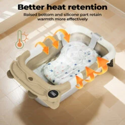 Foldable Baby Bathtub – With Thermometer & Cushion -Baby Products Shop WP08 b35e7546 5018 48b6 a314 e47b6c78eb99