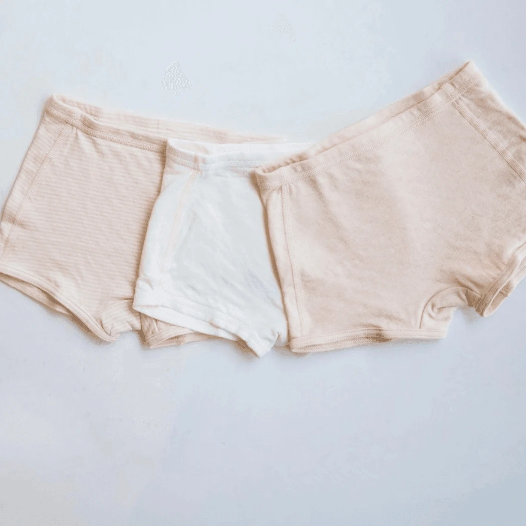 Angel Dept Organic Cotton Kids Underwear White Boxer Briefs - Girl 4 Angel Dept Organic Cotton Kids Underwear White Boxer Briefs - Girl - Image 2