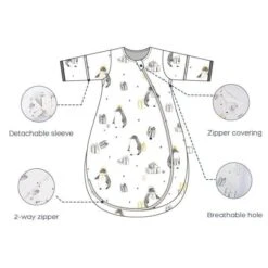 Domiamia Cotton Sleep Bag With Removable Long Sleeve-1.0 TOG (9-18 Mths) -Baby Products Shop domiamia cotton sleep bag with removable long sleeve 1 0 tog 9 18 mths lupipop 4