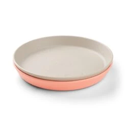 Done By Deer Kiddish Raffi Plate 2 Pack-Sand & Coral