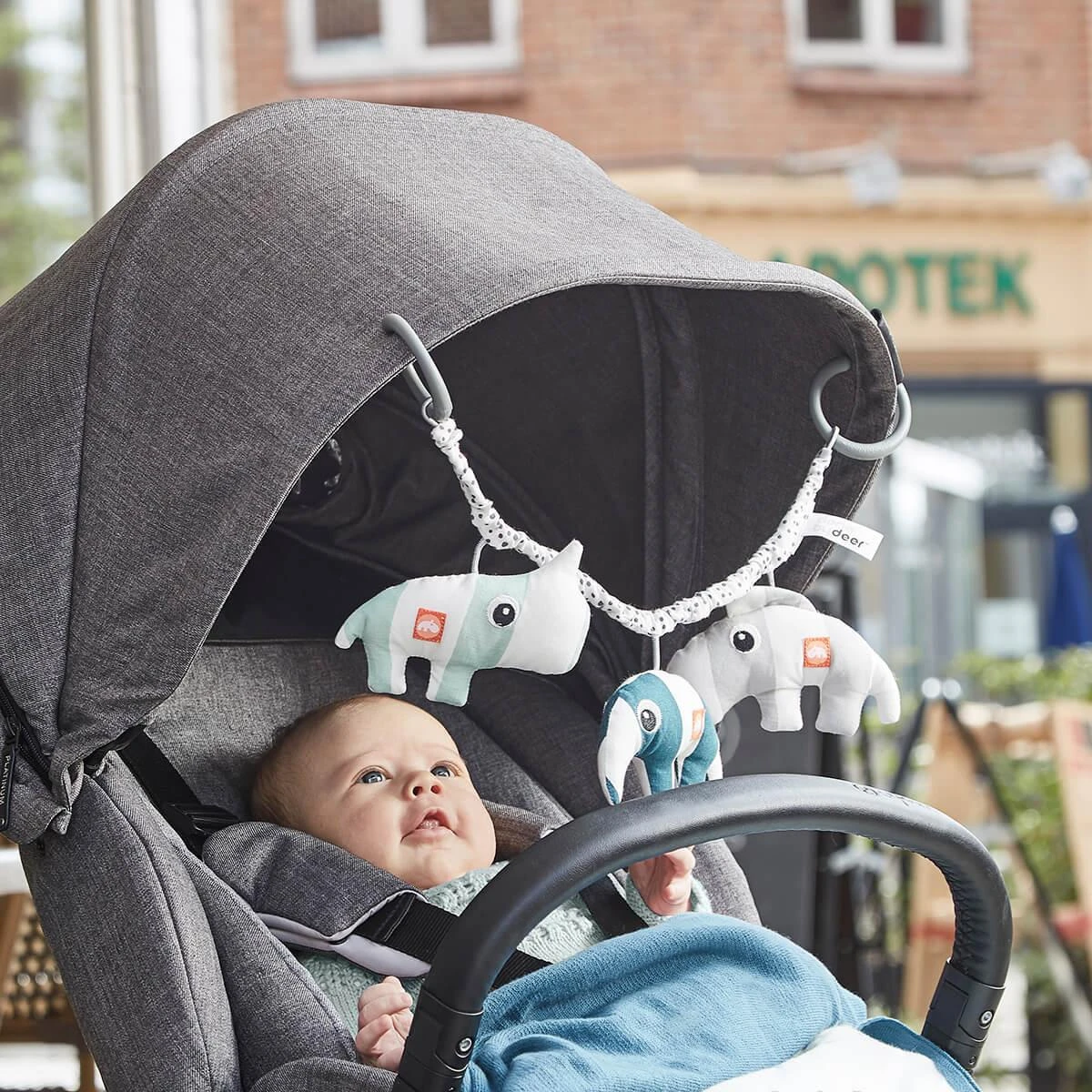 Done By Deer Pram Toy Deer Friends- Powder Pink 4 Done By Deer Pram Toy Deer Friends- Powder Pink - Image 2