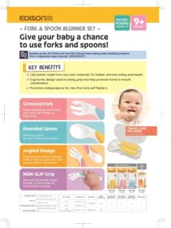 EDISON Mama ForkSpoon Beginner SetOrange Left Handed -Baby Products Shop edison mama forkspoon beginner setorange left handed lupipop 6