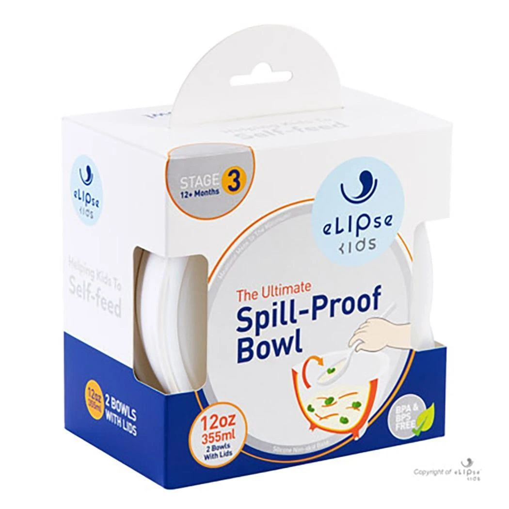 Elipse Kids Spill-Proof Anti-Slip Bowl Stage 3 12oz | Twin Pack With Lid 4 Elipse Kids Spill-Proof Anti-Slip Bowl Stage 3 12oz | Twin Pack With Lid - Image 2