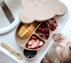 Grosmimi Bear Silicone Suction Food Plate With Silicone Lid -Baby Products Shop grosmimi bear silicone suction food plate with silicone lid lupipop 9