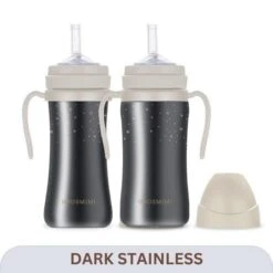 Grosmimi Dark Stainless Straw Cup 300ml