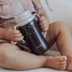 Grosmimi Dark Stainless Straw Cup 300ml -Baby Products Shop grosmimi dark stainless straw cup 300ml lupipop 3