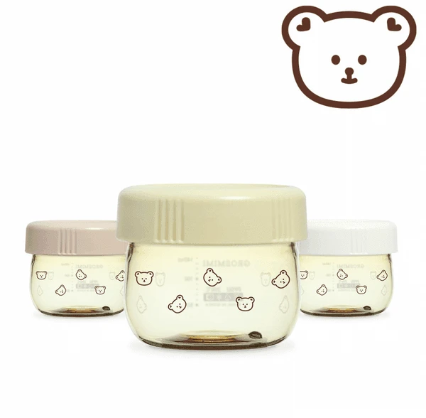 Grosmimi PPSU Baby Food Jar Set-Bear Edition 3 Grosmimi PPSU Baby Food Jar Set-Bear Edition