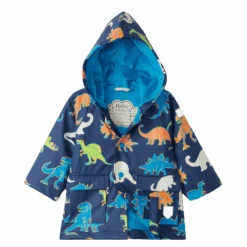 HATLEY Colour Changing Baby Raincoat | Linework Dinos