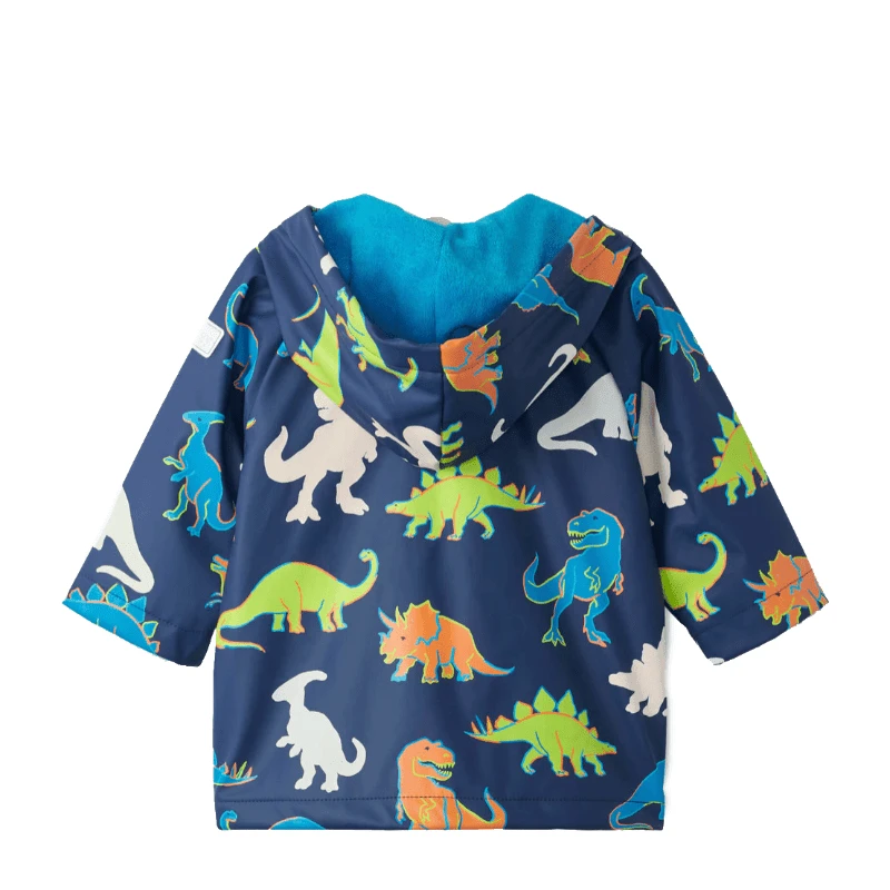 HATLEY Colour Changing Baby Raincoat | Linework Dinos 4 HATLEY Colour Changing Baby Raincoat | Linework Dinos - Image 2