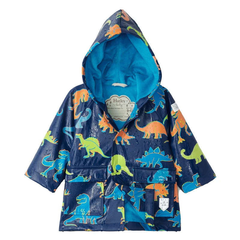 HATLEY Colour Changing Baby Raincoat | Linework Dinos 5 HATLEY Colour Changing Baby Raincoat | Linework Dinos - Image 3