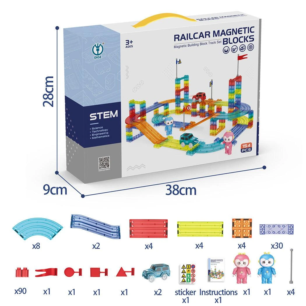 Kids Magnetic Tiles Blocks Railcar Building Educational Toys Children Gift Play 7 Kids Magnetic Tiles Blocks Railcar Building Educational Toys Children Gift Play - Image 5