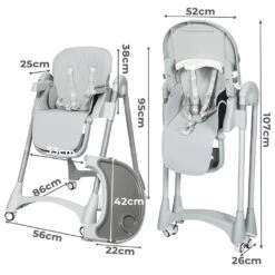 Baby High Chair Folding Double Trays Adjustable Height Wheel Eating 31 Baby High Chair Folding Double Trays Adjustable Height Wheel Eating -Baby Products Shop idropship03 136e751b 1169 45e1 9e44 b581b3bea77b