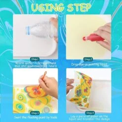 Jar Melo Marbling Paint - 12 Colours Craft Kit -Baby Products Shop jar melo marbling paint 12 colours craft kit lupipop 4