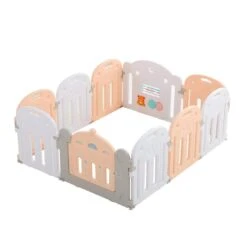 Kids Baby Playpen Safety 10 Panel With Music Toy Pink