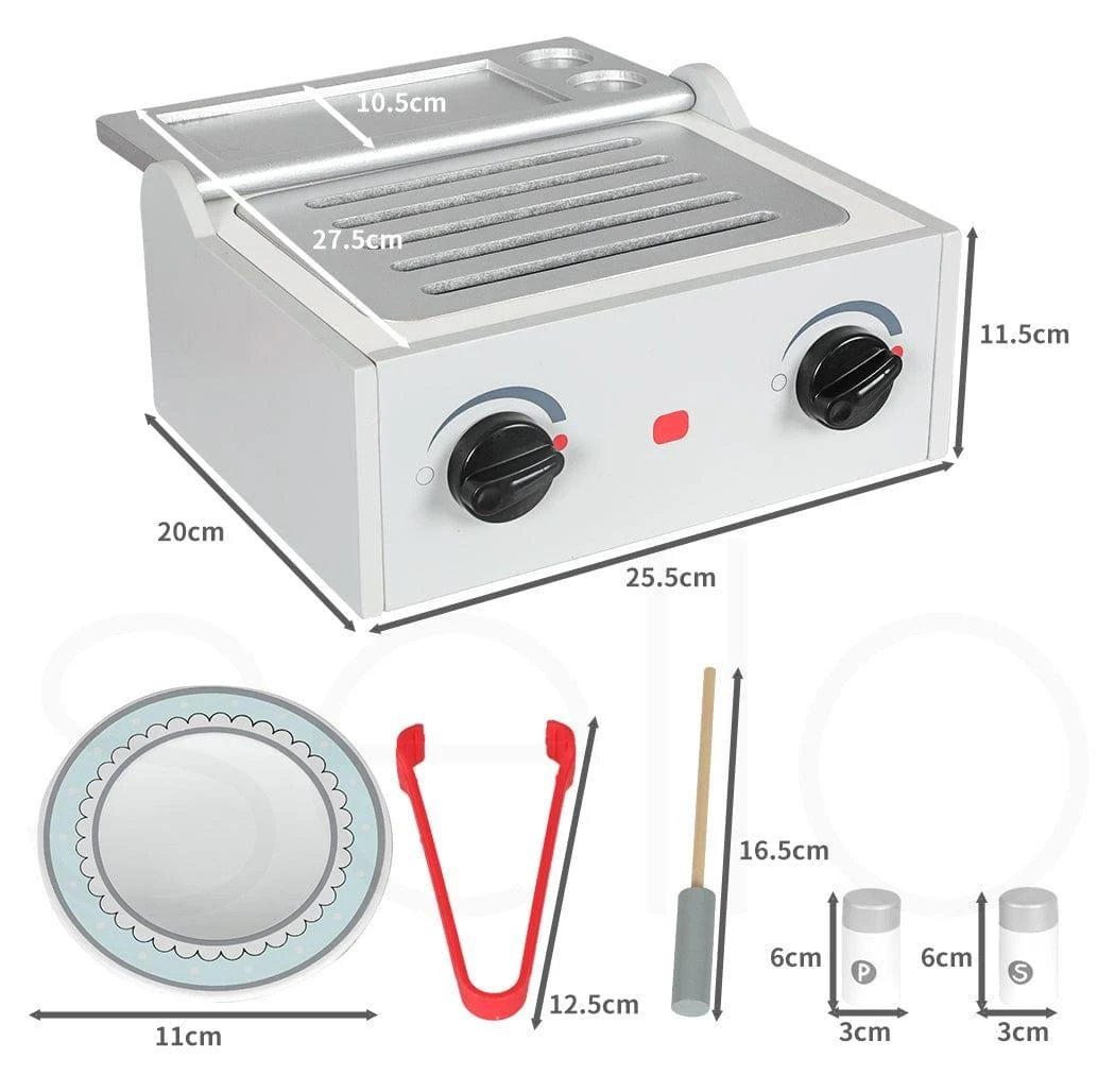 Kids Kitchen Play Set Wooden Toys Children Cooking BBQ Role Food Home Cookware 4 Kids Kitchen Play Set Wooden Toys Children Cooking BBQ Role Food Home Cookware - Image 2