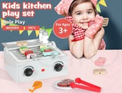 Kids Kitchen Play Set Wooden Toys Children Cooking BBQ Role Food Home Cookware 15 Kids Kitchen Play Set Wooden Toys Children Cooking BBQ Role Food Home Cookware -Baby Products Shop kids kitchen play set wooden toys children cooking bbq role food home cookware lupipop 3