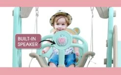 Kids Slide Swing Basketball Ring Play Set - Green -Baby Products Shop kids slide swing basketball ring play set green lupipop 7