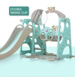 Kids Slide Swing Basketball Ring Play Set - Green -Baby Products Shop kids slide swing basketball ring play set green lupipop 8