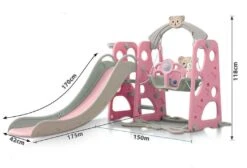 Kids Slide Swing Basketball Ring Play Set - Pink -Baby Products Shop kids slide swing basketball ring play set pink lupipop 4
