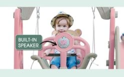 Kids Slide Swing Basketball Ring Play Set - Pink -Baby Products Shop kids slide swing basketball ring play set pink lupipop 5