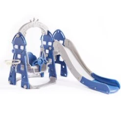 Kids Slide Swing With Basketball Ring Hoop