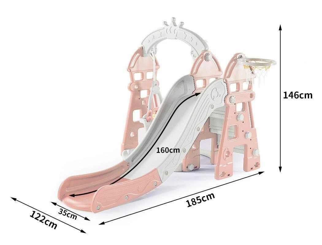 Kids Slide Swing With Basketball Ring Hoop 6 Kids Slide Swing With Basketball Ring Hoop - Image 5