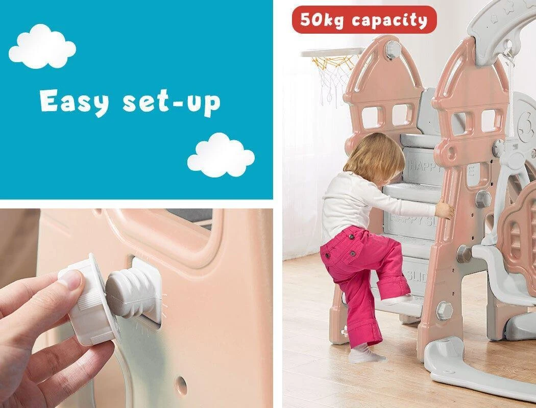 Kids Slide Swing With Basketball Ring Hoop 7 Kids Slide Swing With Basketball Ring Hoop - Image 6