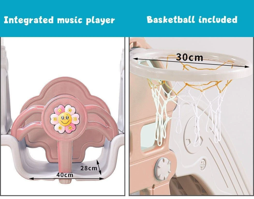 Kids Slide Swing With Basketball Ring Hoop 9 Kids Slide Swing With Basketball Ring Hoop - Image 8