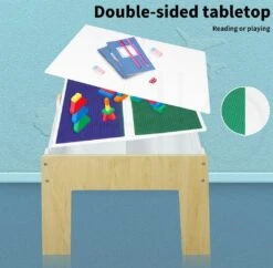 Kids Wooden Table & Chair Set 3-Piece With Building Blocks 25 Kids Wooden Table & Chair Set 3-Piece With Building Blocks -Baby Products Shop kids wooden table and chair set 3 piece with building blocks lupipop 10
