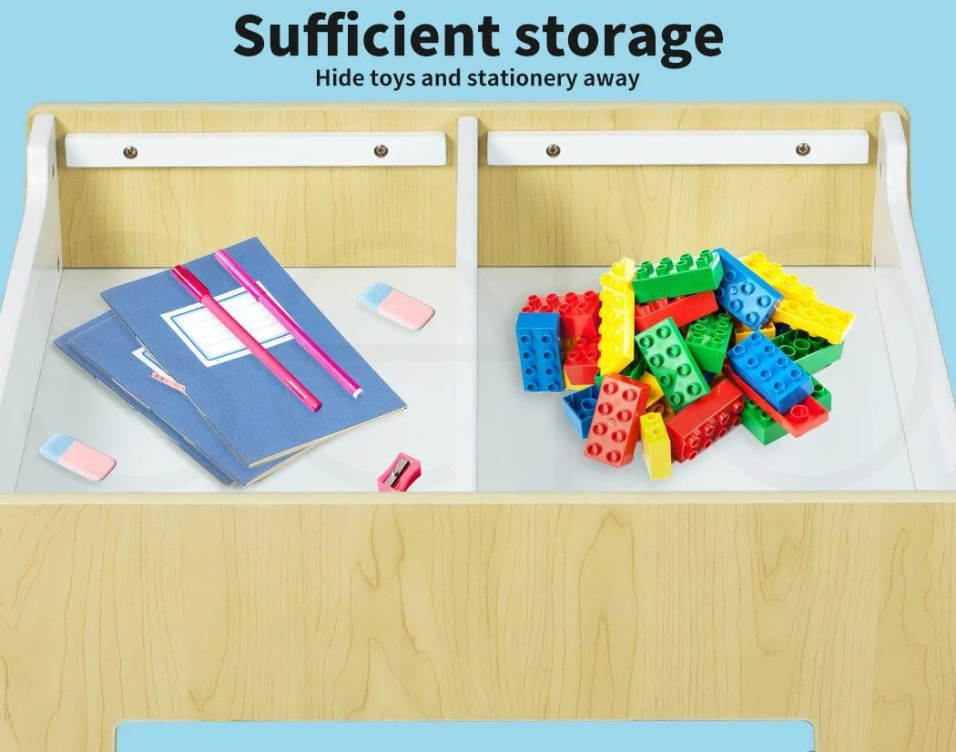 Kids Wooden Table & Chair Set 3-Piece With Building Blocks 13 Kids Wooden Table & Chair Set 3-Piece With Building Blocks - Image 11